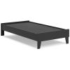 Alli Twin Size Platform Bed, Matte Black Wood Frame with Laminate