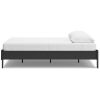 Alli Queen Size Platform Bed, Matte Black Wood Frame with Laminate