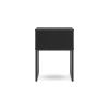 Alli Nightstand, 1 Drawer, Matte Black Wood, Metal Base, 26 Inch