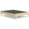 Abis Full Platform Bed, Natural Brown Wood, Low Profile Tapered Legs