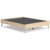 Abis Queen Platform Bed, Natural Brown Wood, Low Profile Tapered Legs