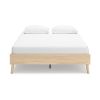 Abis Queen Platform Bed, Natural Brown Wood, Low Profile Tapered Legs