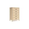 Abis Tall Dresser Chest, 5 Drawers, Natural Brown Wood, Black, 50 Inch