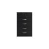 Finny Tall Dresser Chest, 5 Drawer, Matte Black, Silver Metal, 46 Inch