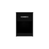 Finny Nightstand, 1 Drawer 1 Shelf, Matte Black, Silver Metal, 22 Inch