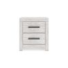 Cany Nightstand, 2 Drawers with Black Handles, Vintage Whitewash