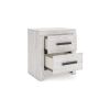 Cany Nightstand, 2 Drawers with Black Handles, Vintage Whitewash