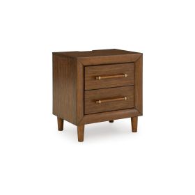 Jeyn Nightstand, 2 Drawers, Traditional Dark Brown Solid Hardwood