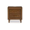 Jeyn Nightstand, 2 Drawers, Traditional Dark Brown Solid Hardwood