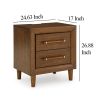 Jeyn Nightstand, 2 Drawers, Traditional Dark Brown Solid Hardwood