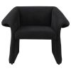 Allena Accent Chair, Contemporary Sloped Arms, Classic Black Fabric