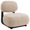 Diasa Armless Accent Chair, Camel Brown Fabric, Thick Foam Cushions