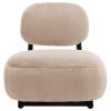 Diasa Armless Accent Chair, Camel Brown Fabric, Thick Foam Cushions