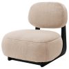 Diasa Armless Accent Chair, Camel Brown Fabric, Thick Foam Cushions