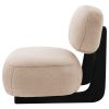 Diasa Armless Accent Chair, Camel Brown Fabric, Thick Foam Cushions