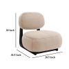 Diasa Armless Accent Chair, Camel Brown Fabric, Thick Foam Cushions