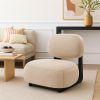 Diasa Armless Accent Chair, Camel Brown Fabric, Thick Foam Cushions