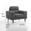 Vile Accent Chair, Plush Gray Fabric