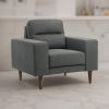 Vile Accent Chair, Plush Gray Fabric