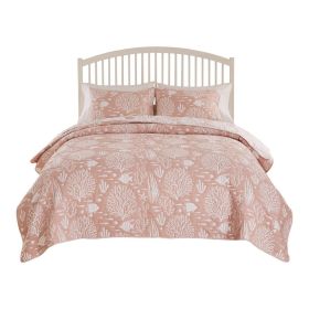 Amy 3 Piece King Quilt Set, Coastal Theme