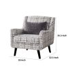 Riana Accent Chair, 1 Accent Pillow, Black and White Plaid