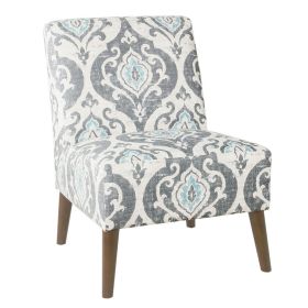 Armless Accent Chair, Vintage Medallion Print