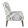 Armless Accent Chair, Vintage Medallion Print