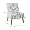 Armless Accent Chair, Vintage Medallion Print