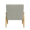 Accent Chair, Soft Light Gray Fabric Seat, Button Tufted Backrest
