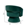 Lessa Swivel Accent Chair, Emrald Green, Round Base, Soft Foam Cushion