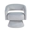 Lessa Swivel Accent Chair, Light Gray, Round Base, Soft Foam Cushion