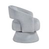 Lessa Swivel Accent Chair, Light Gray, Round Base, Soft Foam Cushion