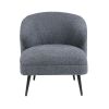 Neda Accent Chair, Soft Dark Gray Boucle, Curved Barrel Back