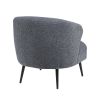 Neda Accent Chair, Soft Dark Gray Boucle, Curved Barrel Back