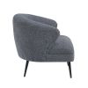 Neda Accent Chair, Soft Dark Gray Boucle, Curved Barrel Back
