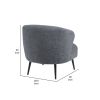 Neda Accent Chair, Soft Dark Gray Boucle, Curved Barrel Back