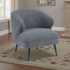 Neda Accent Chair, Soft Dark Gray Boucle, Curved Barrel Back