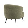 Neda Accent Chair, Soft Sage Green Boucle, Curved Barrel Back