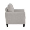 Leroi Accent Chair, 37 Inch, Gray Fabric and Round Flared Armrests