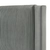 Cery Queen Size Platform Bed, Light Gray Upholstery Textured Headboard
