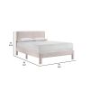 Cery Queen Size Platform Bed, Pink Upholstery, Textured Headboard