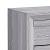 Laide Nightstand with 2 Drawers, Cup Handles, Gray Driftwood Finish Wood
