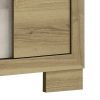 Amey Nightstand with 2 Drawers, White Trim and Driftwood Brown Finish
