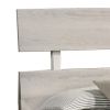 Cuzzy Full Platform Bed with Panel Headboard, Low Profile White Wood