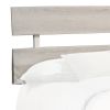 Cuzzy Queen Platform Bed with Panel Headboard, Low Profile White Wood