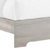Cuzzy Queen Platform Bed with Panel Headboard, Low Profile White Wood