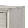 Jeni Nightstand, 2 Drawers, Chrome Handles, Rustic White Mist