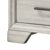 Jeni Nightstand, 2 Drawers, Chrome Handles, Rustic White Mist