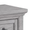 Bix Nightstand, 2 Dovetail Drawers, Bronze Handles, Light Gray