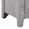 Bix Nightstand, 2 Dovetail Drawers, Bronze Handles, Light Gray